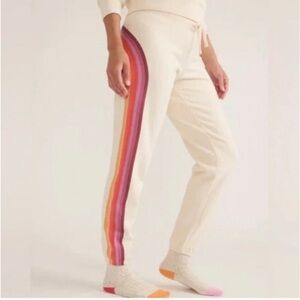 Marine Layer Antique White Anytime Fleece Rainbow Sweat Pants Size S